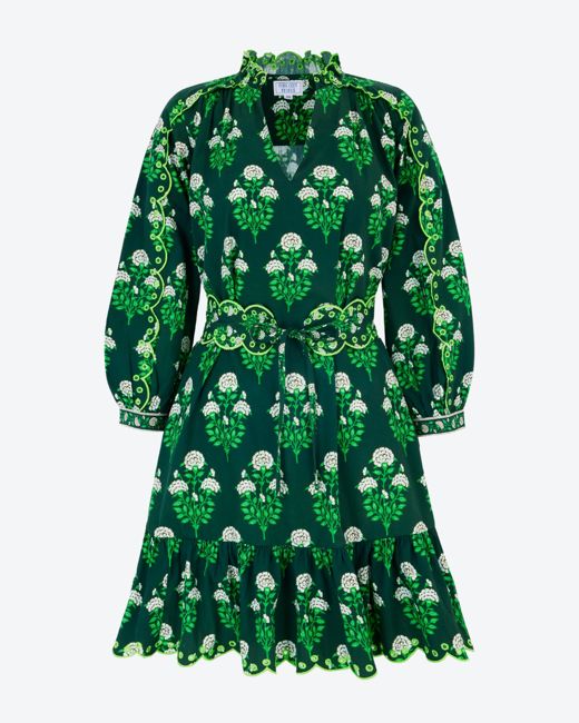 Pink City Prints Green Mini Dress