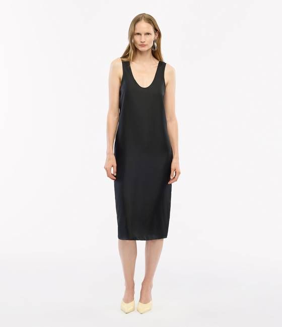 Silk Tank Dress | Black