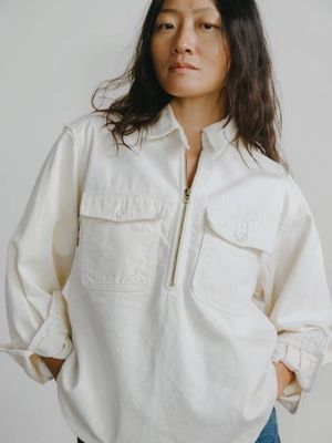 Zip Popover, Broken Twill, Putty