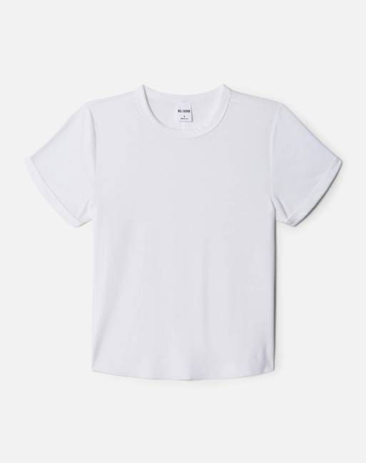 Hanes 90s Ribbed Cap Sleeve Tee - Off White