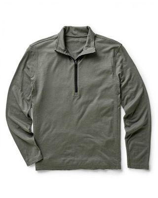 The Ridgeline Merino Half Zip in Field Olive