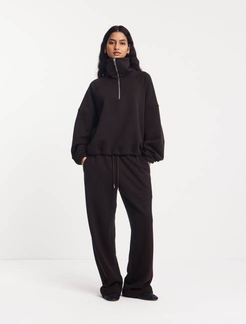 Classic Half Zip Sweatshirt Bitter Chocolate