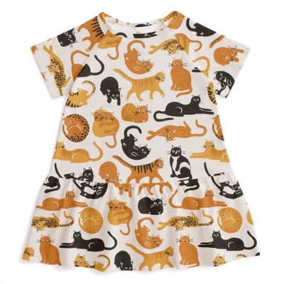 Milwaukee Dress - Cat Friends Gold & Yellow