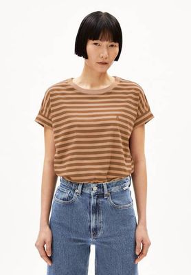 IDAARA STRIPES T-SHIRT | blasses Umber-Toasty Bräune