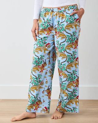 Very Merry Bagheera - Wide Leg PJ Pants - Pale Blue