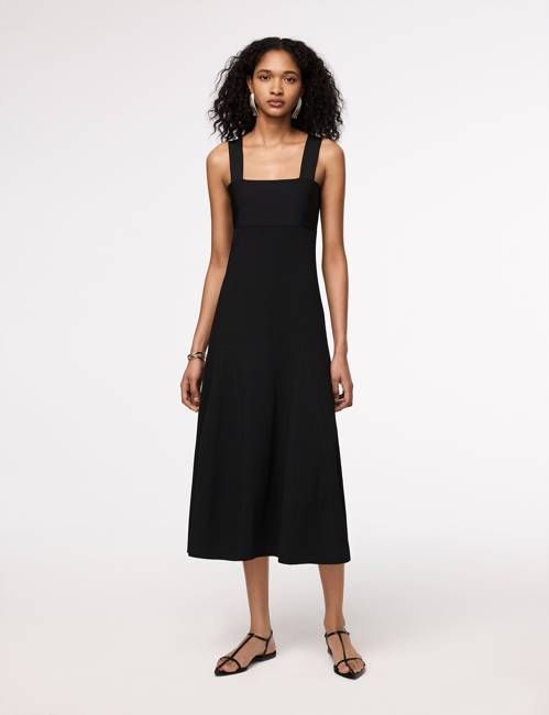 Flare Knit Dress | Black