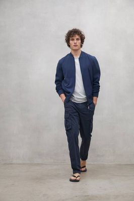 NAVY BLUE KOBUS KNITTED JACKET