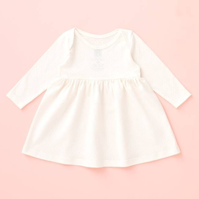 Lausanne Baby Dress - Natural Pointelle
