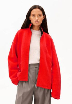 COTTON FLEECE JACKET | mars red