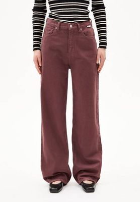 ENIJAA HIGH WAIST WIDE JEAN | dark berry