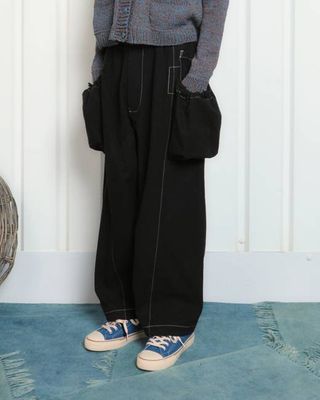 Salt Pants - Black Slub Contrast