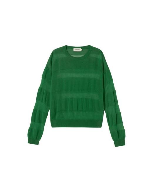 Green semi transparent knitted Be sweater
