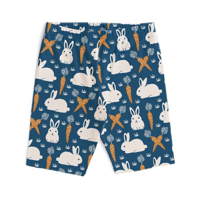 Bike Shorts - Bunnies & Carrots Navy