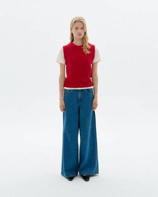 Red wool knit Kaia vest