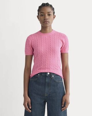 The Cable Crew in Cotton Cashmere | Deep Pink