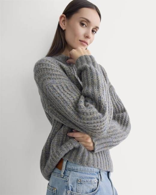 Waffle Sweater in Cloud | Blue Multi Twist