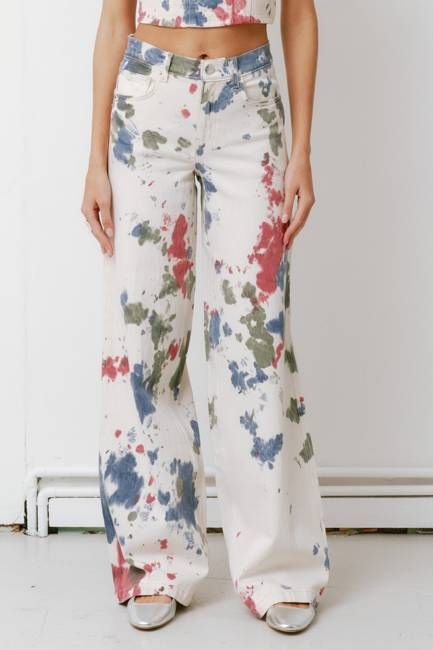 Bay Wide Leg Jean in Tie Dye