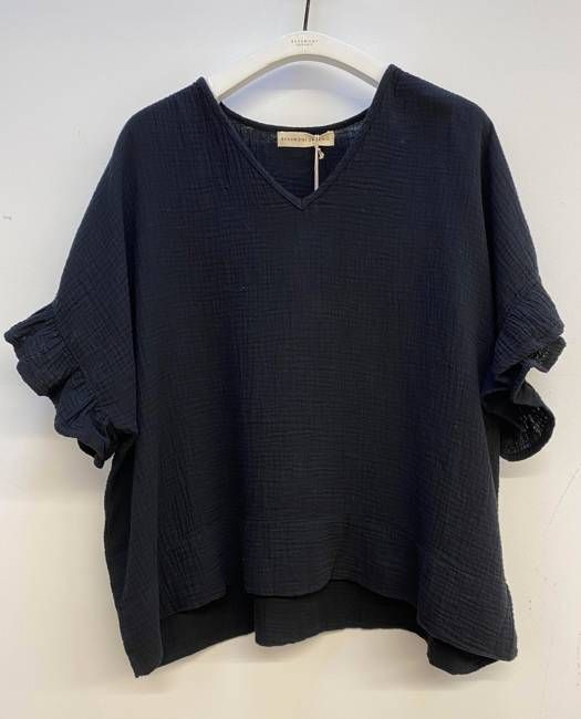 Arabella Organic Cotton Blouse In Black