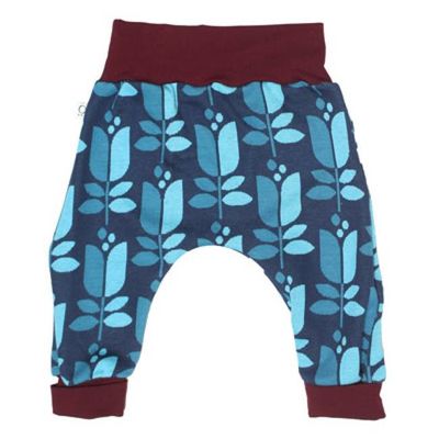 Mitwachsende Jaquard-Krabbelhose Jacki Tulpen blau - kaufen