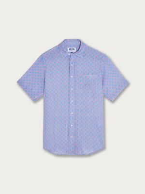 Sustainable Short Sleeve Linen Shirt Lido Light Blue - CARPASUS Online Store