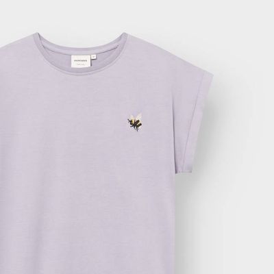 DEDICATED - T-shirt Visby Bumblebee Cross Stitch Aura Purple