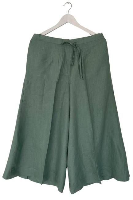 NEW! Linen Culotte Eucalyptus Green