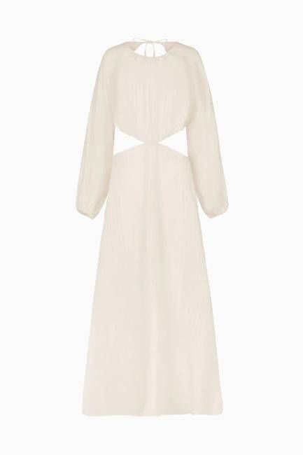 The Emilia Cut-Out Maxi Dress in off-white