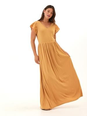 Alondra Textured Slub Jersey Mix Midi Dress
