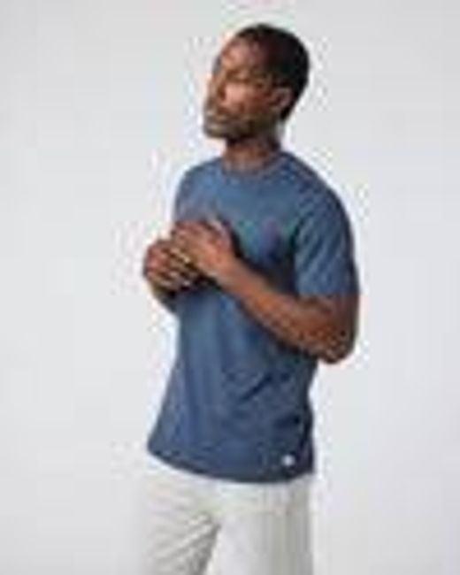 Short Sleeve Ponto Performance Tee | Azure Heather | Vuori