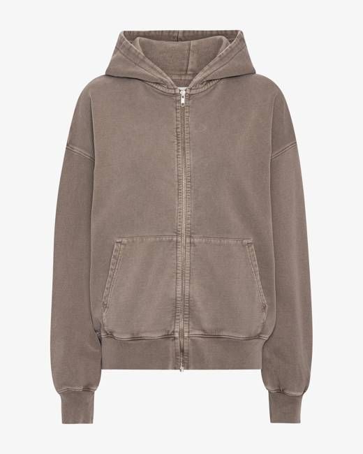 Organic Oversized Zip Hood - Faded Khaki