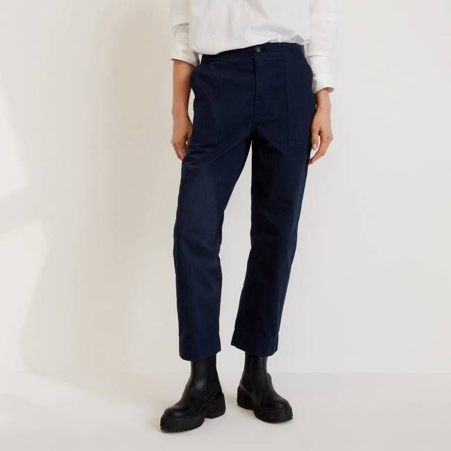 The Organic Cotton Herringbone Pant | Navy