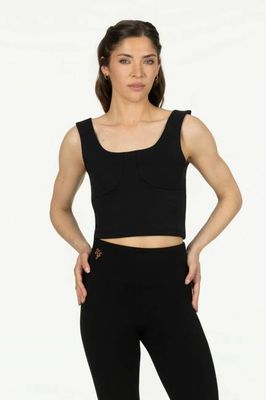 Ansuya Yoga Crop Top - Onyx Black