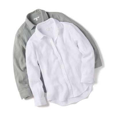 Dannie Gauze Button-Up Long Sleeve