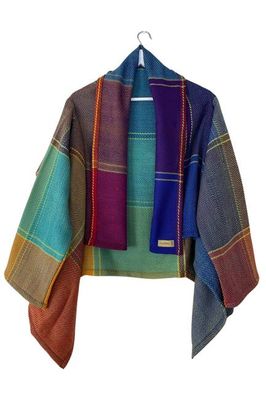 New! Short Cape Coat Joy Plaid No.7