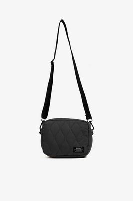 BLACK FLOCK S SHOULDER BAG