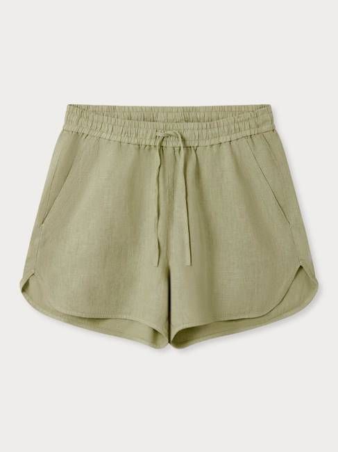 Womens Kerala Green Musha Linen Shorts
