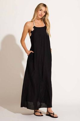 Avery Halter Dress - Black EcoLinen