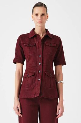 Ani Half Sleeve Denim Jacket in Mulberry