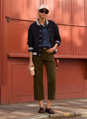 Jena Organic Cotton Stretch Wide Crop Jeans