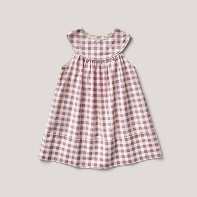 Delilah Dress, Gingham Print, Zinnia