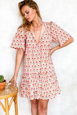 Isla Dress - Friday Flowers Pink Organic