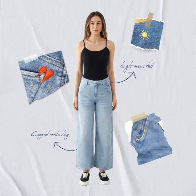BLINK High Waist Culotte Jeans - Light Blue - Art on Broken Pieces