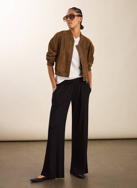 Petite Palazzo Jersey Trousers