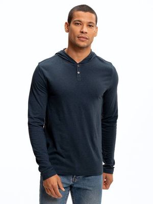 Baseline Long Sleeve Triblend Henley Hoodie