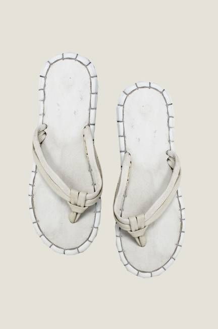 Recycled Leather Sandals | White