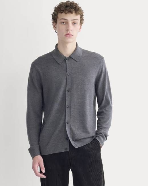 Ultrasoft Button-Down Sweater | Heather Mid Charcoal