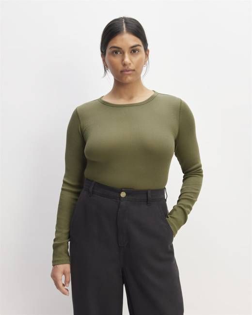 The Luxe Rib Long-Sleeve Crew | Kalamata