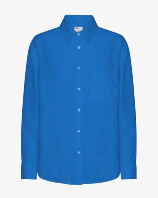 Linen Oversized Shirt - Pacific Blue