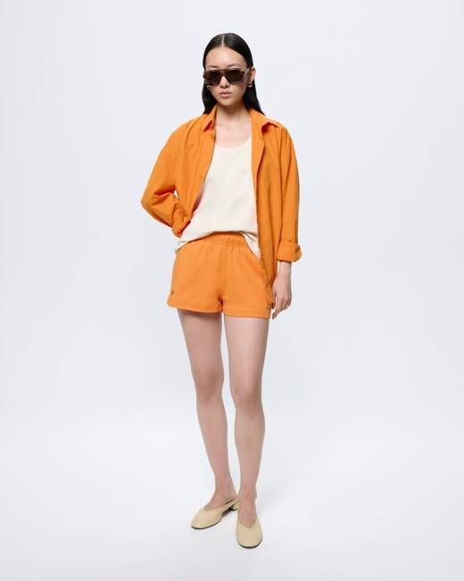 Womens Summer Shorts—Saffron Orange