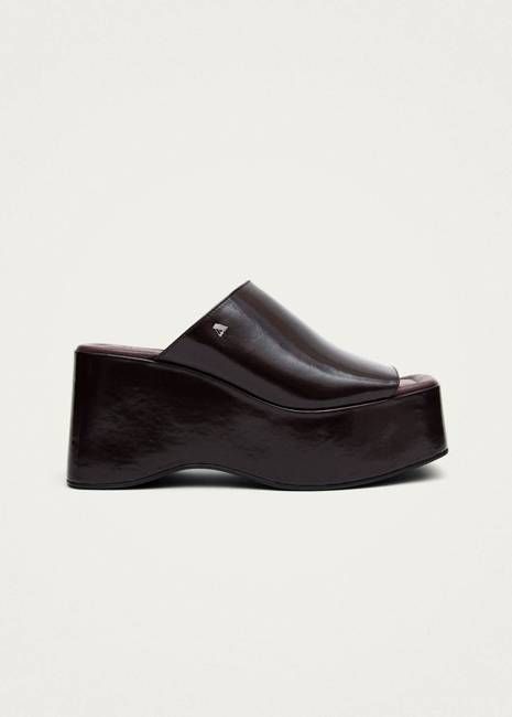 Vale Patent Brown Leather Sandals